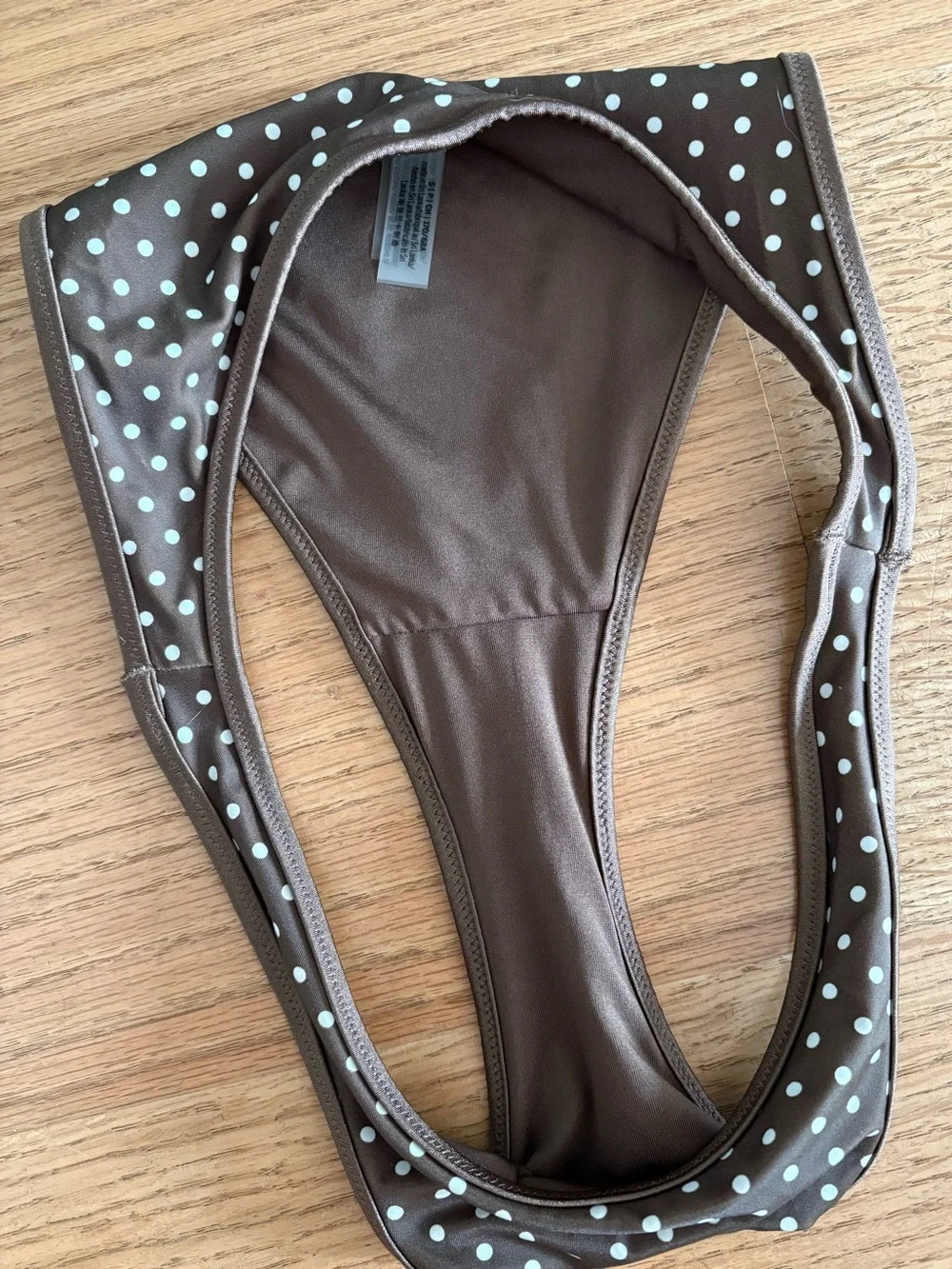 Frankie's Bikinis Brown and White Polka Dot Balconette Bikini